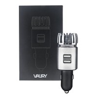 Valiry Car Air Purifier: Portable Air Ionizer For Vehicles- Removes Smoke  Bad Odors  Dust  Pollen  Pet Smell- Dual USB Port Air Freshener- Plug In Air Cleaner With LED Light - B07B47QM9D
